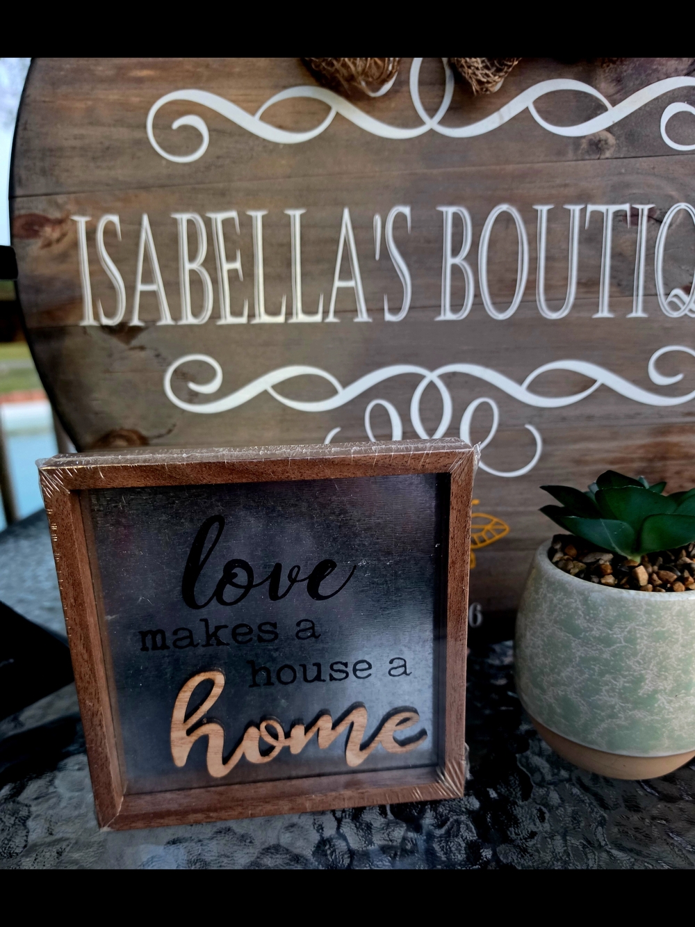 Rustic Design Wood Square Sign - Picture 2 of 4